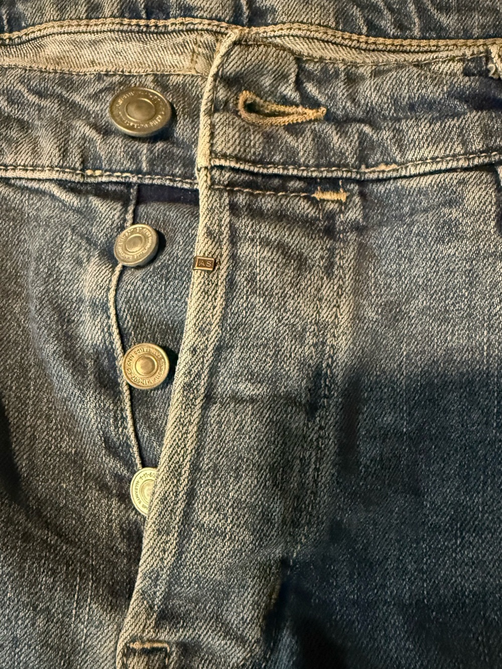 All Saints Men’s Cigarette Fit Button Fly Torn Thrashed Distressed Jeans Size 36 - Picture 4 of 7